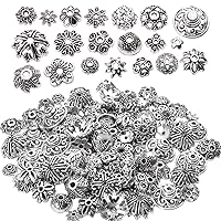 Jewelry Making Tibetan Silver charms  50pcs Findings  Necklace  Flower Bead Caps 