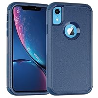 iPhone XR Case,Three Layer Heavy Duty Shockproof Protective Bumper Case Cover for Apple iPhone XR 6.1 inch (Seablue)