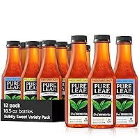 Pure Leaf Iced Tea, Subtly Sweet 3Fl Variety Pack, Lower Sugar, 18.5 Ounce Bottles (Pack of 12)
