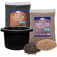 The Pond Guy Planting Tub Kit for Aquatic Plants with Soil & Media, Outdoor Water Garden Planter Pot for Lily, Lotus & Bog Plants, Small Tub Kit