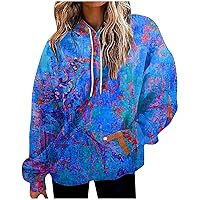 Oversized Blanket Hoodie Women's Fashion Daily Versatile Casual Crewneck Sweatshirts Daily Long Sleeve Patchwork Top