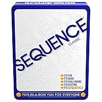 Sequence in a Tin - Five-in-a-Row Fun for Everyone by Jax, White, 2-12 Players