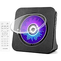 Desktop CD Player with Speakers, ROADOM CD Players for Home, Portable CD Player with Bluetooth Hi-Fi Stereo Sound,Remote Control,Supports CD/Bluetooth/FM Radio/U Disk/AUX/Timer/Repeat,Black