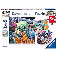 Ravensburger Star Wars The Mandalorian: Grogu Moments 3 x 49 Piece Jigsaw Puzzle Set for Kids - 05241 - Every Piece is Unique, Pieces Fit Together Perfectly