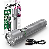 Energizer X2000 LED Rechargeable Flashlight, Powerful 2000 Lumen Flash Light, IPX4 Water Resistant, Excellent Emergency Power Outage Light