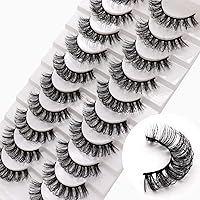 Russian Strip Lashes DD Curl False Eyelashes Fluffy Wispy Faux Mink Lashes 10 Pairs Pack (D02)
