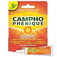 Campho-Phenique Cold Sore and Fever Blister Treatment for Lips, Maximum Strength Provides Instant Relief, Helps Prevent Infection To Promote Healing, Original Gel Formula, 0.23 Oz
