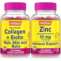Collagen+Biotin + Zinc, Gummies Bundle - Great Tasting, Vitamin Supplement, Gluten Free, GMO Free, Chewable Gummy