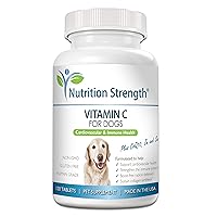 Vitamin C for Dogs to Support Cardiovascular Health, Help Strengthen The Immune System, Boost Free Radical Defenses and Sustain Collagen Synthesis, 120 Chewable Tablets