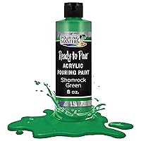 Pouring Masters Shamrock Green Acrylic Ready to Pour Pouring Paint – Premium 8-Ounce Pre-Mixed Water-Based - For Canvas, Wood, Paper, Crafts, Tile, Rocks and more