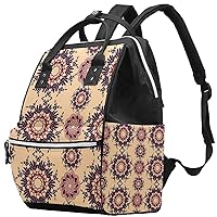 Hipple Mandala Paisley Flower Diaper Bag Backpack Baby Nappy Changing Bags Multi Function Large Capacity Travel Bag