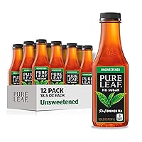 Pure Leaf Iced Tea, Unsweetened Real Brewed Tea, 18.5 Fl Oz (Pack of 12)
