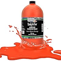 Pouring Masters Neon Bikini Orange Acrylic Ready to Pour Pouring Paint - Premium 64-Ounce Pre-Mixed Water-Based - for Canvas, Wood, Paper, Crafts, Tile, Rocks and More