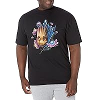 Marvel Big & Tall Classic Groot Flowers Men's Tops Short Sleeve Tee Shirt