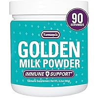 Turmaquik Organic Golden Milk Turmeric Powder, Immune Support + Superfood Blend of Ginger, Black Pepper, Curcumin, Cinnamon, Cardamom + Vitamins C, D, B6, B12, Zinc ​- Immunity Boost (3.2 Ounce)