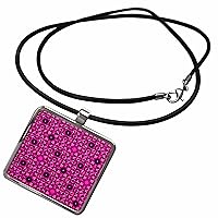 Pink and Green Dot Ornamental Diamond Pattern - Necklace With Pendant (ncl-367523)