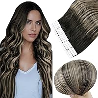 Full Shine Balayage Tape in Hair Extensions Human Hair 22 Inch Tape in Human Hair Extensions Black Color 1B Fading to 27 and 1B Remy Hair Tape in Extensions 50Gram 20Pcs