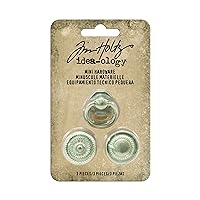 Mini Hardware by Tim Holtz Idea-ology, Antique Nickel Finish, Approximately 7/8 Inch Each, 3 Knobs (TH93571)