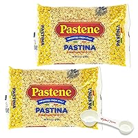 Pastina Pasta Bundle with - (2) 16oz Pastene Pastina Star Pasta and (1) All in One Measuring Spoon by Wyked Yummy