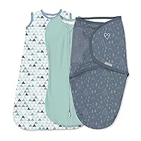 SwaddleMe by Ingenuity Comfort Pack Size Small, 0-3 Months, 3-Pack (Mountaineer) Baby Swaddle Set