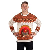 3D Turkey Ugly Holiday Sweater for Adults, Thanksgiving Funny Bird Sweater