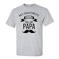 Father's Day My Favoriet People Call Me Papa Short Sleeve T-Shirt-Sports Gray-XXXL