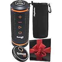 Bushnell Wingman GPS Golf Speaker Gift Box Bundle - Bluetooth Music & Audible GPS Distances - Perfect Golf Gift - Includes Wingman, Protective Wingman Pouch, Gift Box, Red Bow