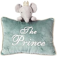 Mon Ami Prince Elephant Decorative Pillow – 11x10”, Blue Throw Pillow, Plush & Decorative Accessory Cushion for Child’s Nursery, Bed or Couch