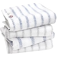 hiorie (Hiorie) Imabari towel border face towel four sets mist (mist) gray + blue Imabari towel certification