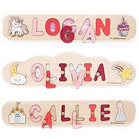 Wooden Name Puzzle For Kids Personalized Gifts Custom Name Puzzle Baby For Toddlers 1-3 Years Old Baby Name Puzzle Room Decor Montessori Name Puzzle Gift Boys And Girls