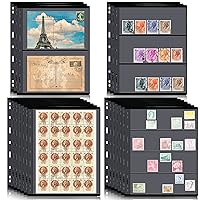 20 Sheets Stamp Pages for Stamp Album Binder 1/2/3/4 Pockets Stamp Collectors Postage Stamp Collecting Supplies Book of Stamps 9 Hole Standard Stamp Collecting Albums for Stamp Collectors Display