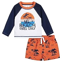 Gerber Baby-Boys Toddler Long Sleeved Rashguard Swim Bathing Suit Set