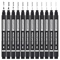 MARTCOLOR 12 Size Micro-Pen Fineliner ink Pens, Black Waterproof Archival  Inking Markers, Multiliner Pen, Illustration Pen, Art Pen for Sketch