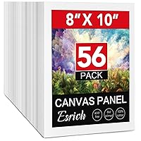 ESRICH Canvas Boards for Painting 8x10In, 56 Pack Bulk Canvases for Painting - Cotton Canvas Panels for Oil, Acrylic & Watercolor Painting.