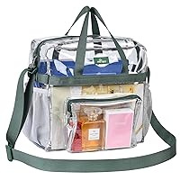MAY TREE Clear Bag for Stadium Events 12×6×12 Clear Tote Lunch Bag with Reinforced Straps for Work and Sporting Events