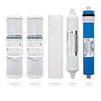 APPLED MEMBRANES Reverse Osmosis Membrane and Filter Replacement, 50 GPD Membrane with Pre and Post Filter, Complete RO Filter Set and Membrane for 5-Stage Water Filtration Systems