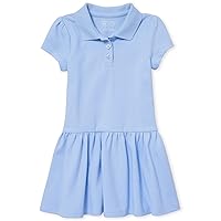 The Children's Place Baby Girls' and Toddler Short Sleeve Pique Polo Dress Drop Waist