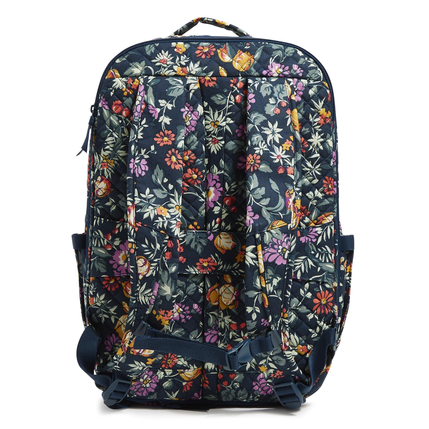 Vera Bradley Women's, Cotton Large Travel Backpack Travel Bag, Fresh-cut Floral Green, One Size