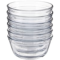 Anchor Hocking Glass Food Prep and Mixing Bowls, 1 Quart (Set of 6), Clear -,81573L11