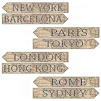 Around The World Street Sign Cutouts Pack of 2