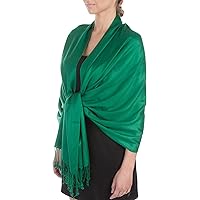 Sakkas Large Soft Silky Pashmina Shawl Wrap Scarf in Solid Colors