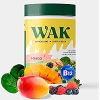 Wake Antioxidant Super Greens, Best Natural Powder Superfood, Spirulina & Chlorella, Vitamin B12, Non-GMO Vegan Drink, Juice & Smoothie Blend, Enzymes, Probiotics, Acai Berry & Camu Camu