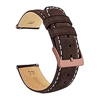 BARTON Suede Leather Watch Bands - Quick Release - Choose Strap Color & Size - 18mm, 19mm, 20mm, 21mm, 22mm, 23mm & 24mm Watch Straps