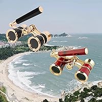Yourelexit® Opera Glasses Binoculars 3X25 Lorgnette Theater Glasses Optical BK9 Mini Compact Lightweight Built-in Foldable Adjustable Handle Vintage for Adults Kids Women in Musical Concert Cinema