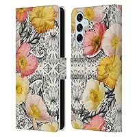 Head Case Designs Officially Licensed Micklyn Le Feuvre Collage of Flowers and Pattern Florals 2 Leather Book Wallet Case Cover Compatible with Samsung Galaxy M14 5G