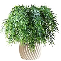 8PCS Artificial Hanging Weeping Willow Plants, Outdoor Indoor Fake Greenery Hanging Vine Leaves, UV Resistant Faux Ivy Garland for Pot Garden Wall Baskets Front Porch Window Box Wedding Party