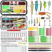 Bass Fishing Lure Kit - Fishing Tackle Box Organizers and Storage Includes  Fishing Lures Spinner Baits Fishing Bait Bass Lures Trout Lures and Fishing