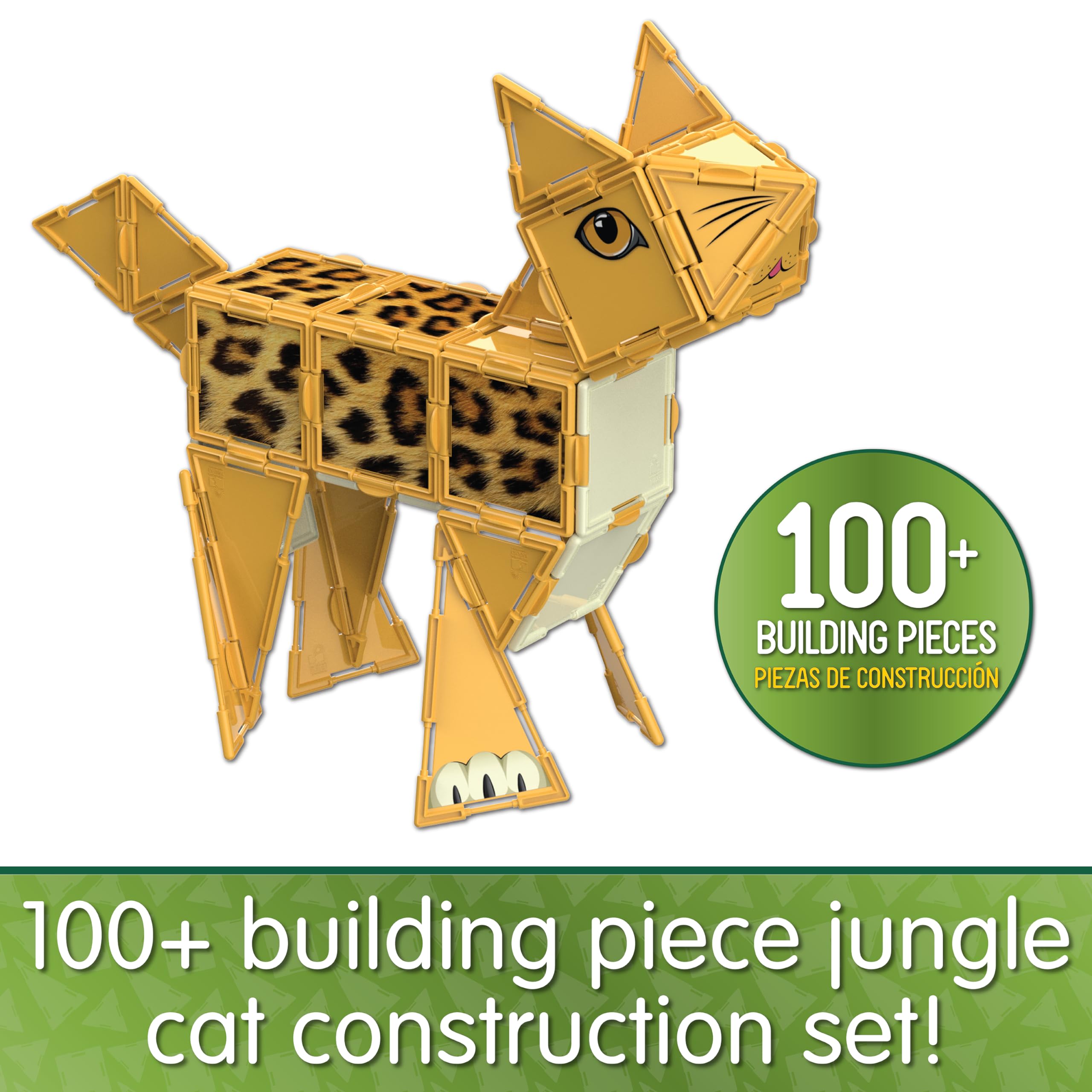 The Learning Journey Techno Tiles - Jungle Cat | Construction Project with 100+ Building Pieces | STEM Projects for Kids Ages 5-10 | Engineering Activity for Girls & Boys