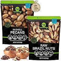 Raw Brazil Nuts + In Shell Pecans 16.oz 2 Pack Bundle