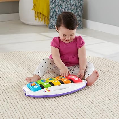 Fisher-Price Baby Playmat Deluxe Kick & Play Piano Gym With Musical -Toy Lights & Smart Stages Learning Content For Newborn To Toddler, Pink